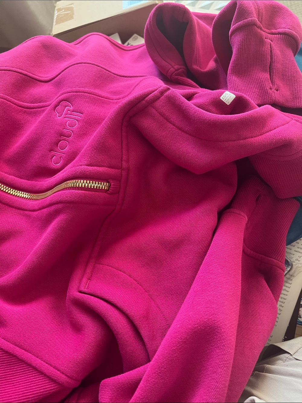 lululemon (XS/S) Scuba Oversized Funnel-Neck Half Zip Ripened Raspberry / Gold - Picture 10 of 16